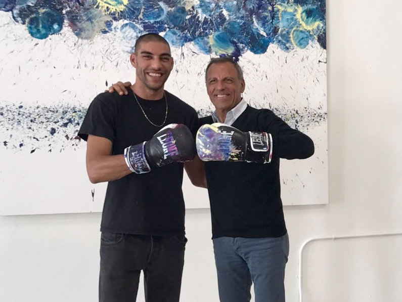 Eduardo Montefusco with Omar Hassam during “Miami Beach Art Basel” 2017